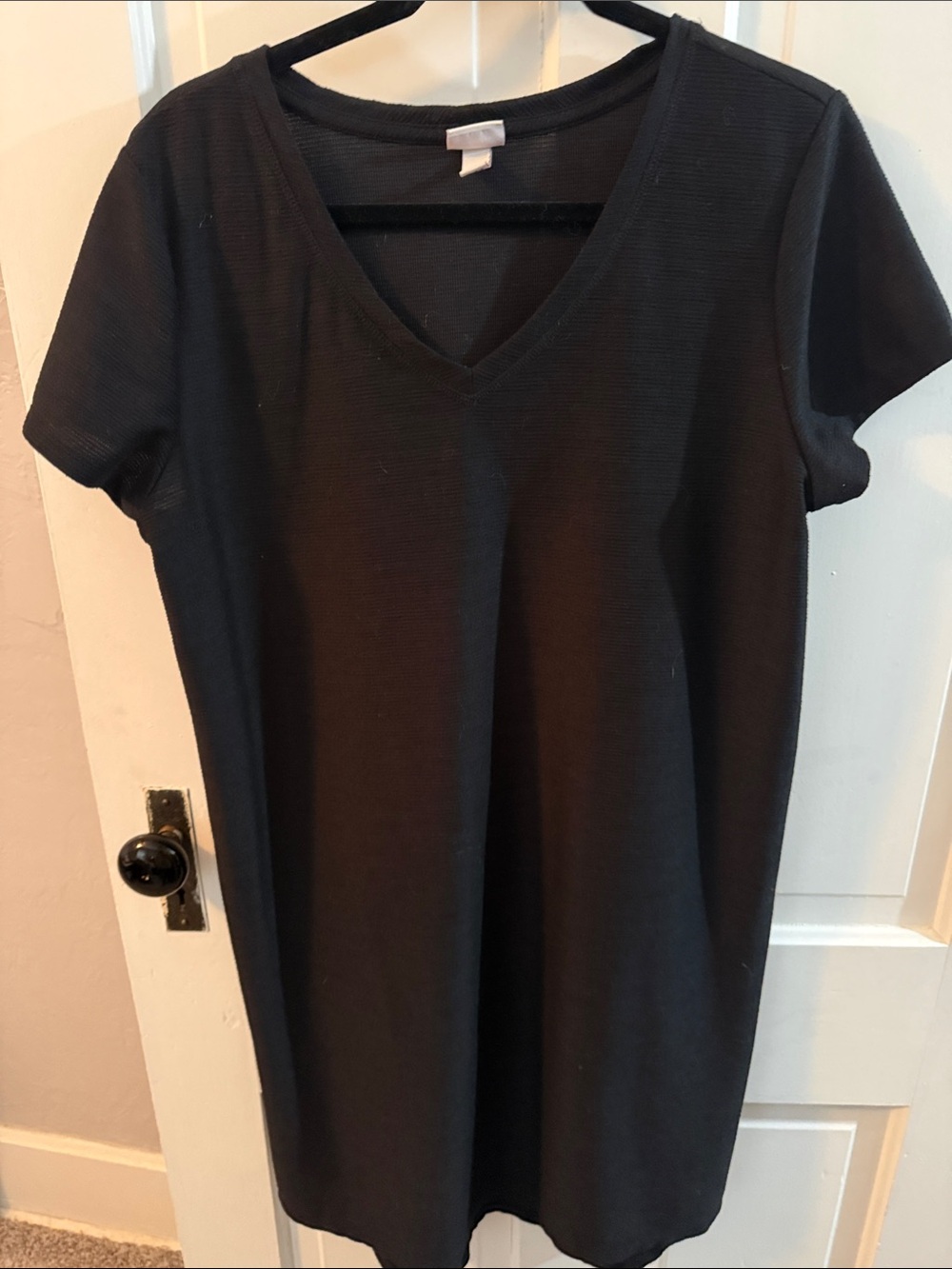 Merona Black V-Neck Short Sleeve Tunic